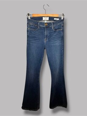 FRAME Le High Flare Jeans Medium Blue High Rise Size 27